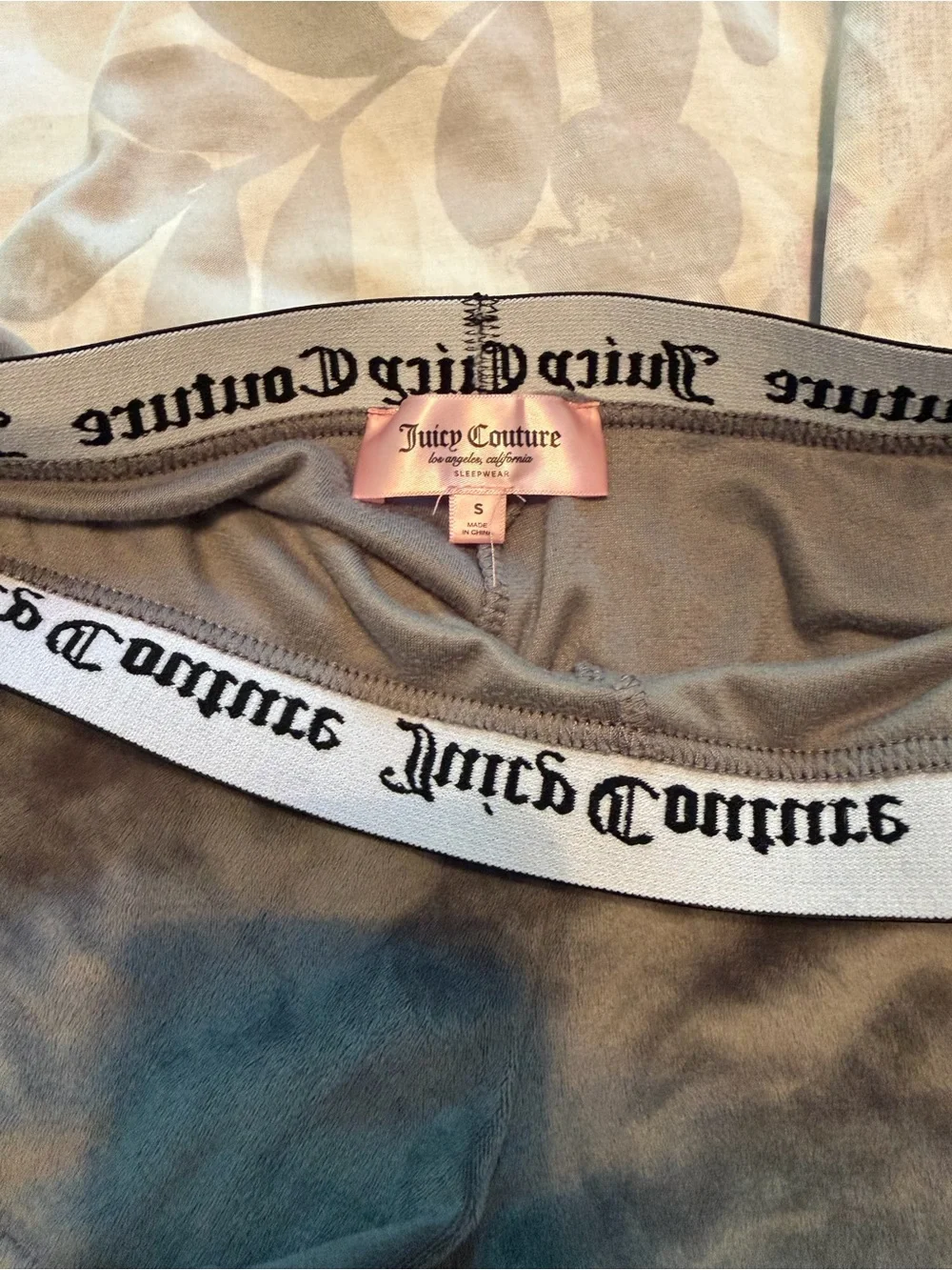 Juicy Couture Gray Velour Lounge Shorts with Logo Waistband